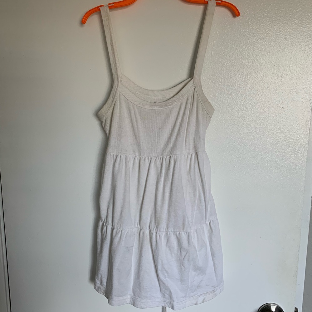 White tank with tie in the back